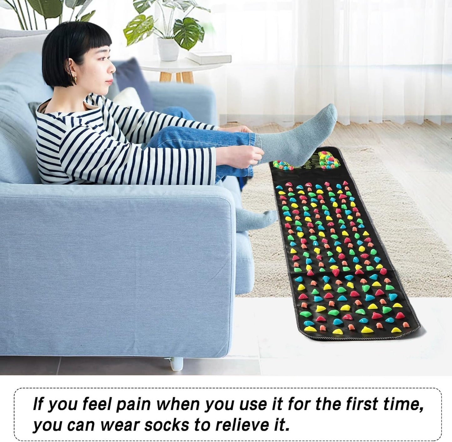 Trevano Feet Massager Reflexology Mat for Relaxation, Acupressure, and Foot Massage – Perfect for Elderly, Students, and Office Workers (175 x 35cm)