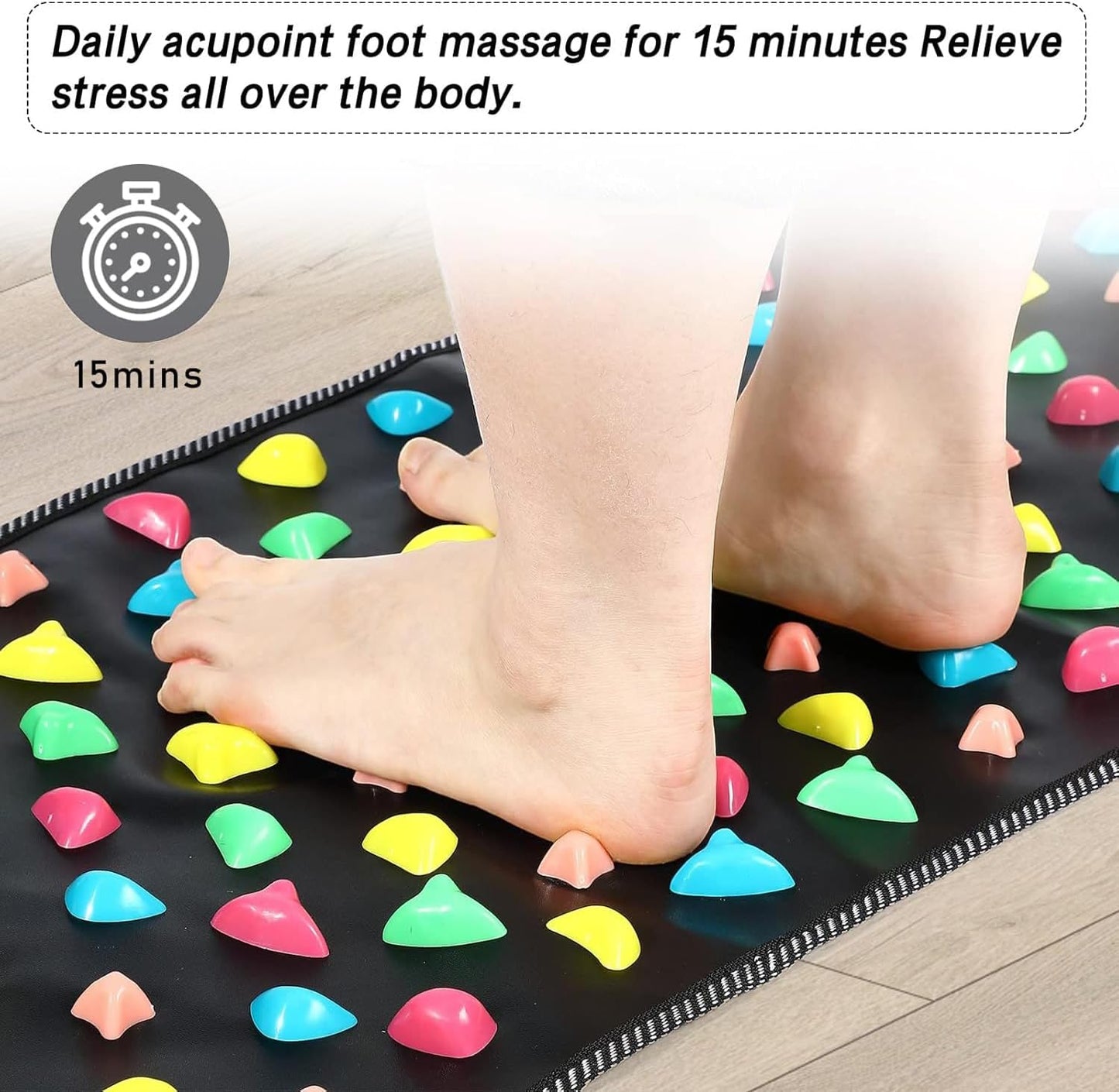 Trevano Feet Massager Reflexology Mat for Relaxation, Acupressure, and Foot Massage – Perfect for Elderly, Students, and Office Workers (175 x 35cm)