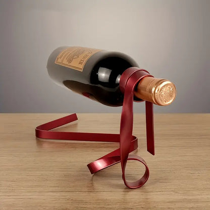 Bottle Floating Bottle Holder – Unique Tabletop Display & Gift (Red)