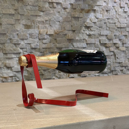 Bottle Floating Bottle Holder – Unique Tabletop Display & Gift (Red)