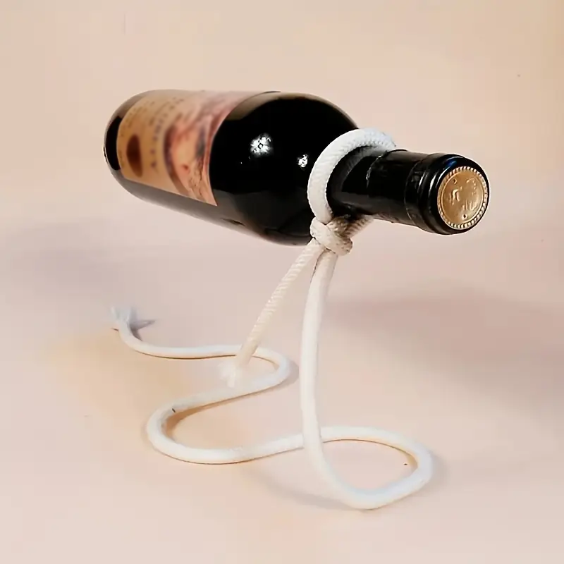 Magic Rope Bottle Holder - Stainless Steel Floating Illusion Bottle Holder Gift for Kitchen Home Decoration